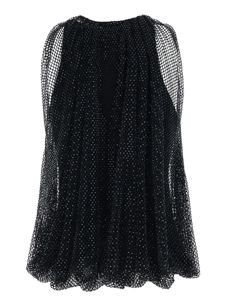 SPORTMAX Women's Top With Mesh And Rhinestones, Black Shell: Polyester Tops Black