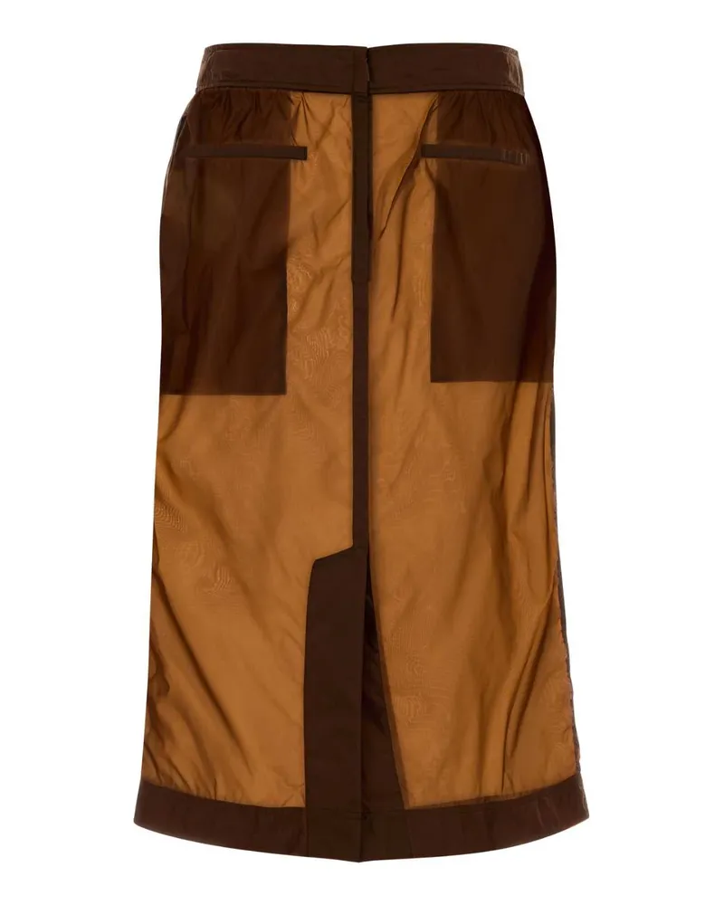 Saint Laurent Women's Chocolate Nylon Skirt Cognac Exterior: Gonne Brown