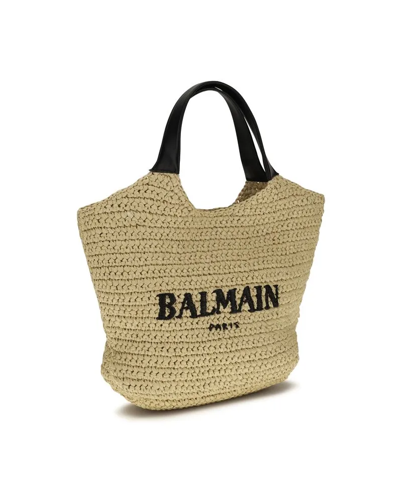 Balmain Women's Beige Viscose Shoulder Bag Beige