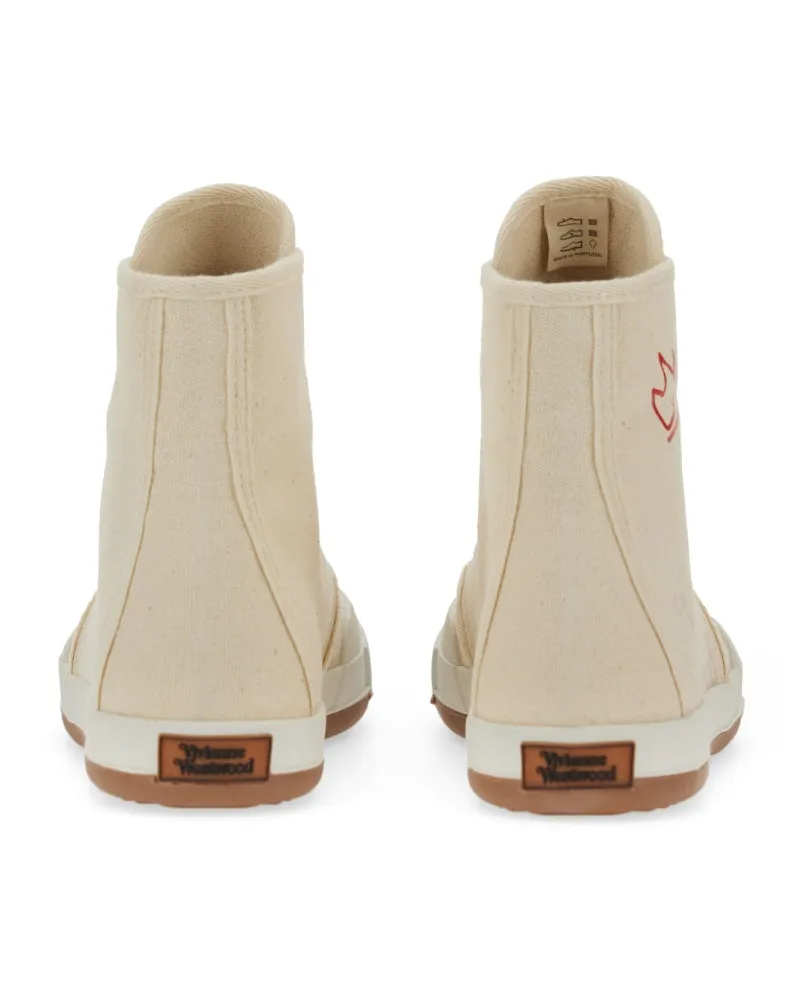 Vivienne Westwood Recycled Cotton High-Top Sneaker — White White