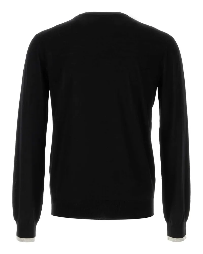 Loewe Men Black Wool Sweater Blackgrey Exterior: Maglie Black