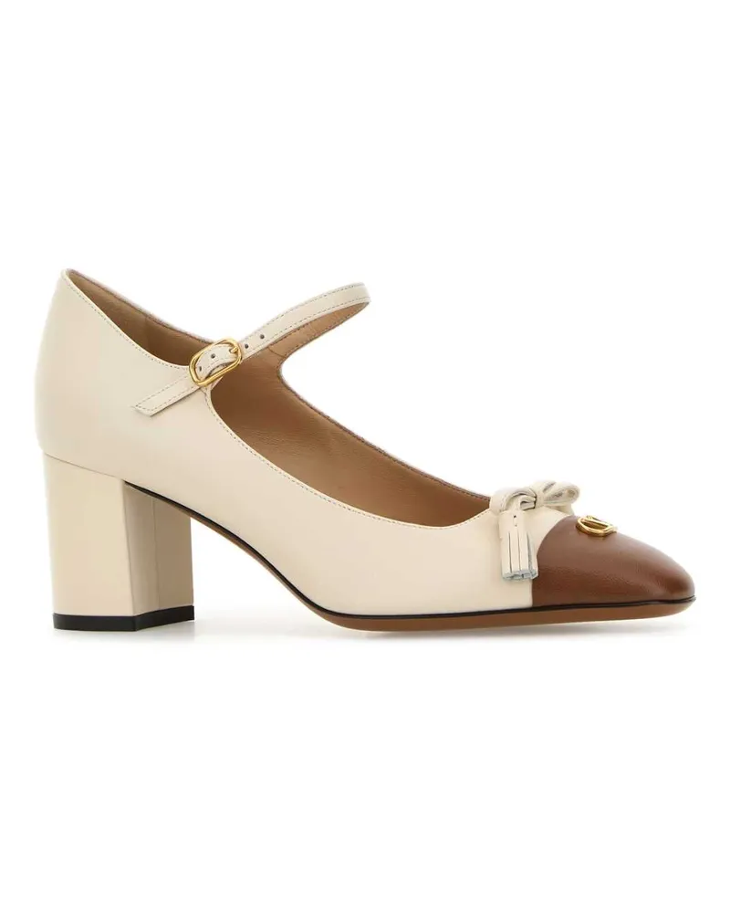 Valentino Garavani Women's Ivory Leather Vlogo Signature Pumps Butterwhitetobacco Scarpe Con Tacco Beige