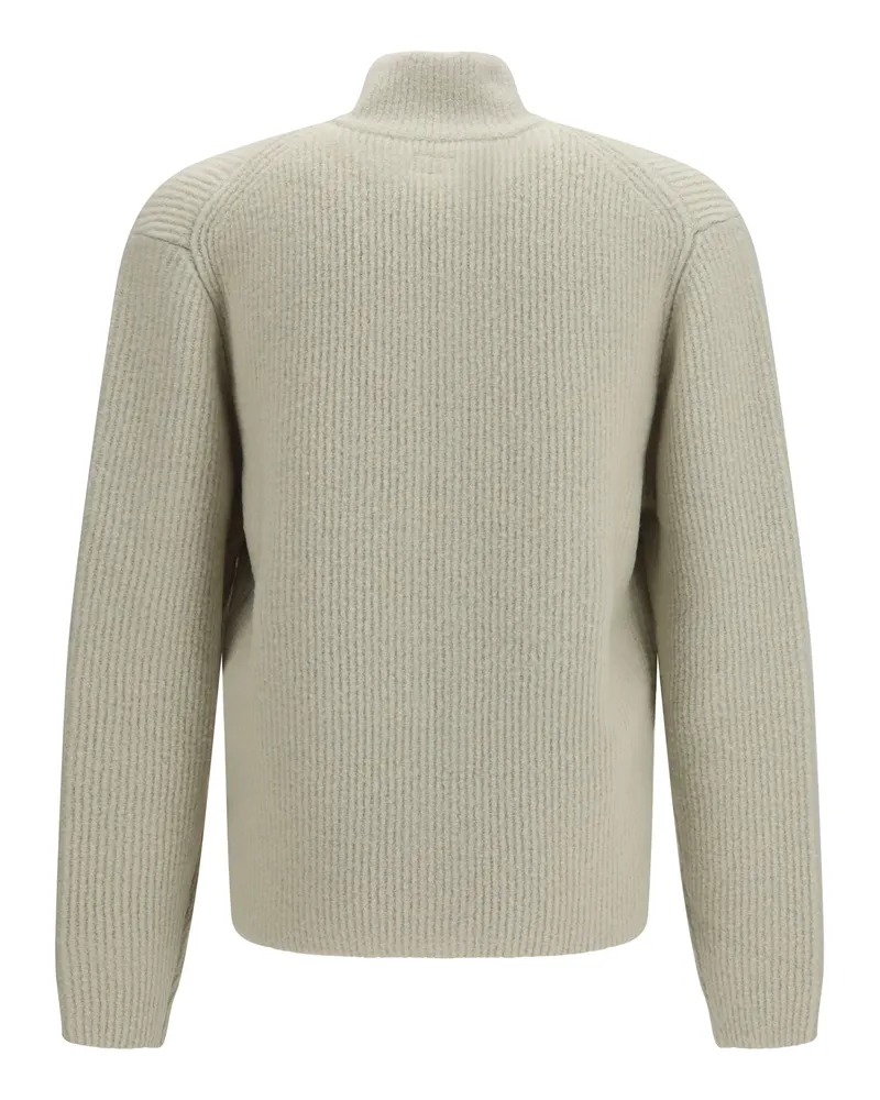 C.P. Company Felted Bouclé Merino Wool Cardigan — Gray Gray