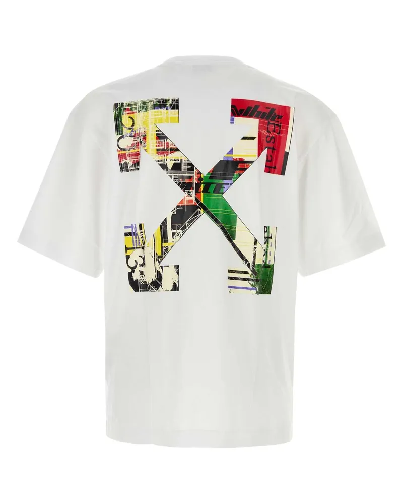 OFF-WHITE Logo-Embroidered Cotton T-Shirt — White White