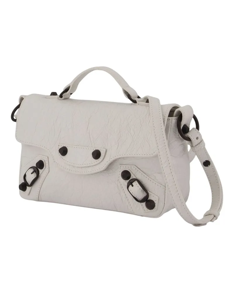 Balenciaga Women's Le City Nano Shopper Bag -  Leather White Lambskin Totes-Shopping-Bags White
