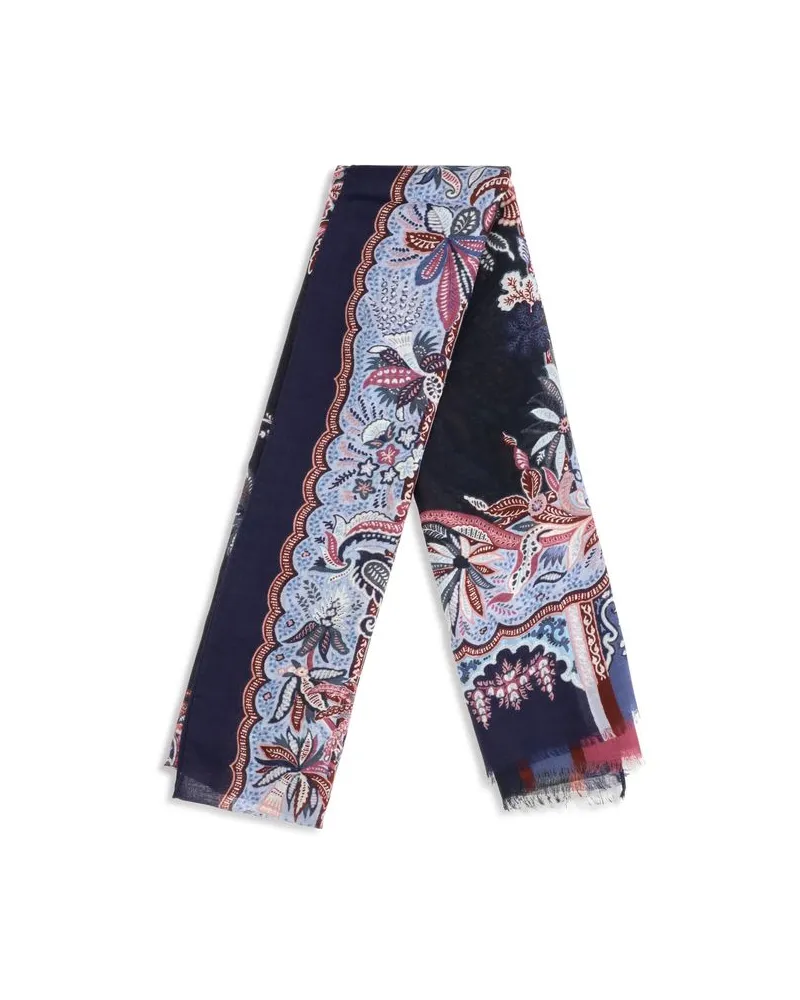 Etro Men's Multicolor Modal Scarf Navy
