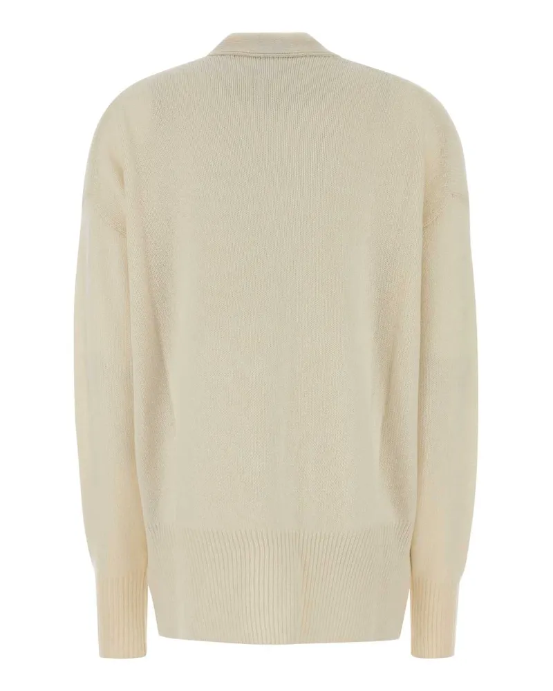 Jil Sander Women Ivory Cashmere Oversize Cardigan 107 Exterior: Maglieria Sweater Beige