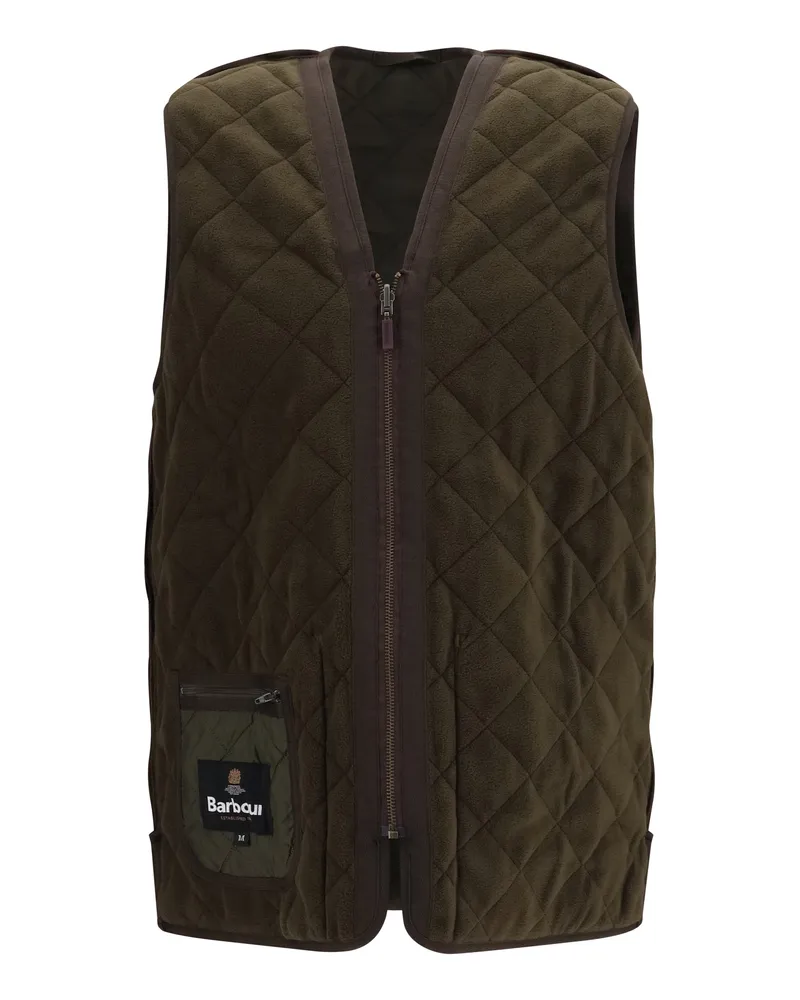 Barbour Men Polarquilt Quilted Zip Vest Olive Polyamide Down Jackets Coat Olive