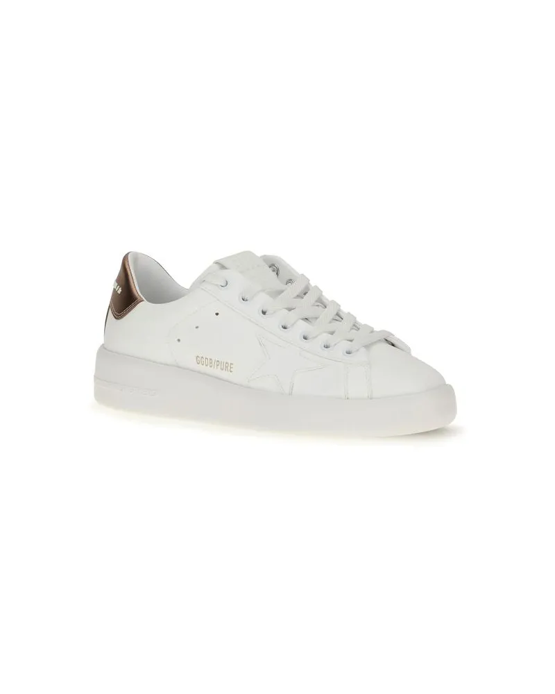 Golden Goose Women's White Calf Leather Bos Taurus Low Top Sneakers White