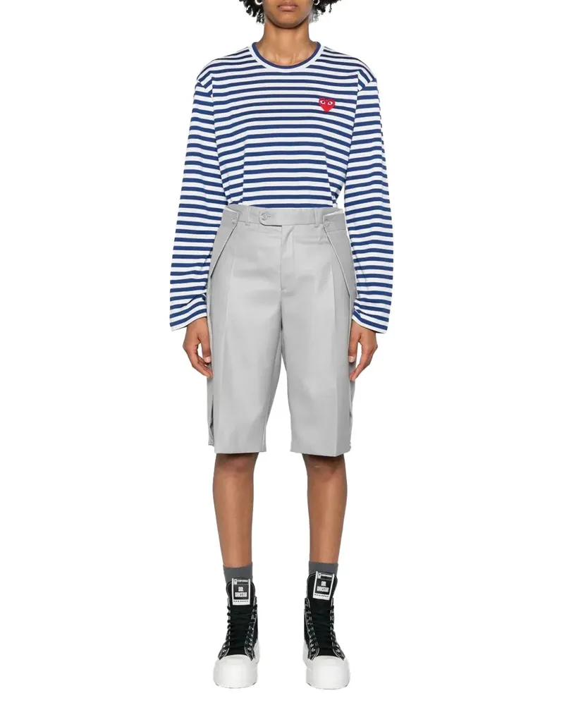 Comme des Garçons Striped Red Heart T-Shirt 