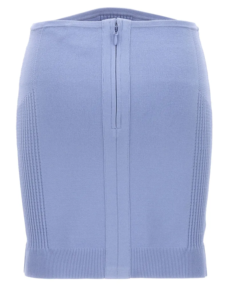 Hervé Léger Women Blue Viscose Long Skirt Blue
