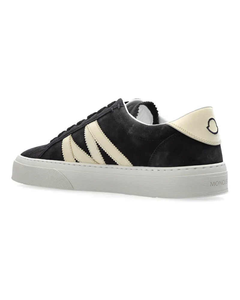 Moncler Women's Monaco Logo Low-Top Sneakers Blue Shoes Black