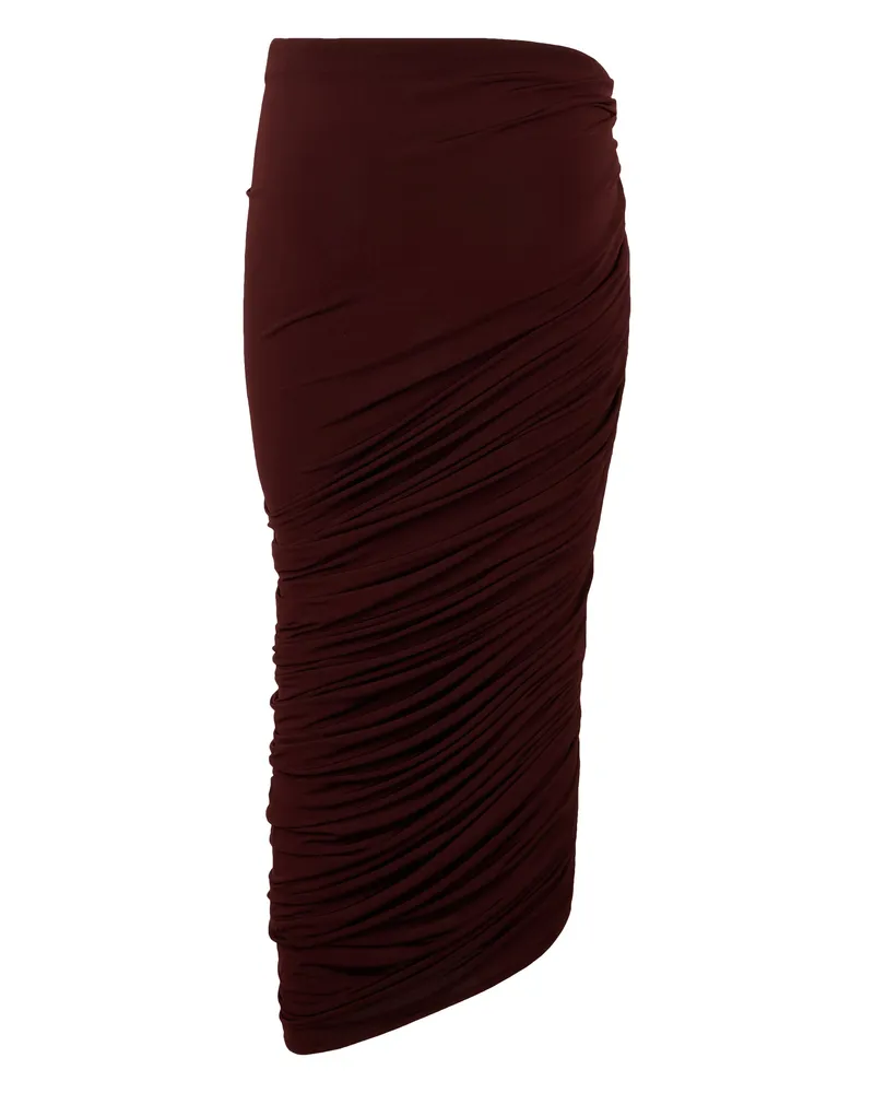Magda Butrym Women's Midi Asymmetric Skirt Burgundy Viscose Burgundy