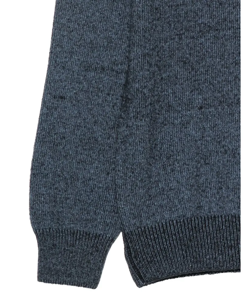 C.P. Company Wool Marl Quarter-Zip Sweater — Navy Navy