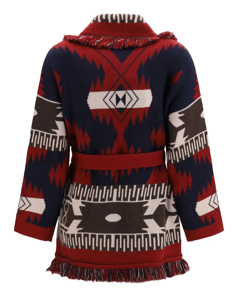 Alanui Women's Icon Jacquard Cardigan Charcoal-Russel Kashmir-Capra Hircus Charcoal/russel Kashmir/capra Sweater Navy