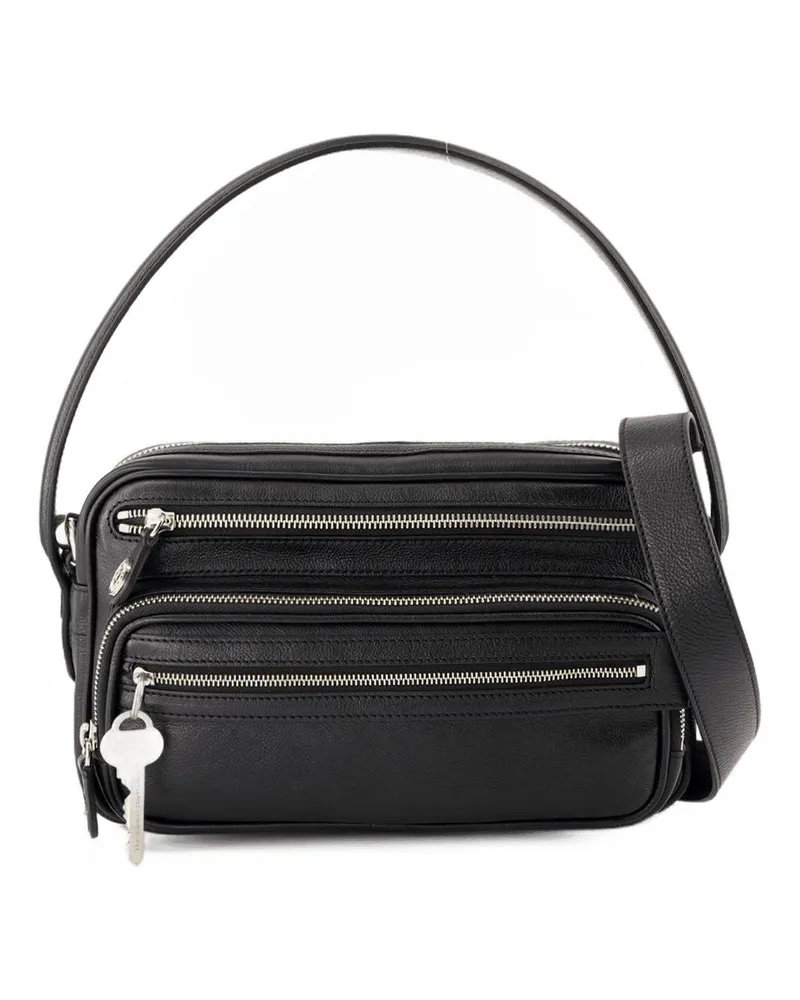 Acne Studios Unisex Camero Small Shoulder Bag -  Leather Black Calfskin Shoulder-Hobo-Bags Black