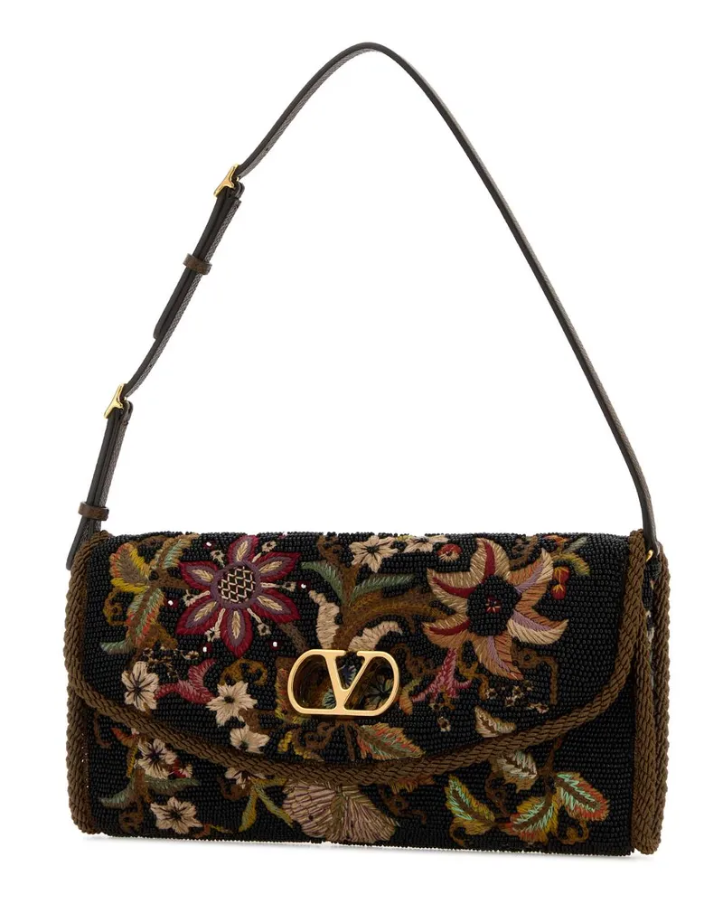 Valentino Garavani 8w2b0t31ltt Dey Multicolortabacbrowngoldenbrown Silk Borse A Mano Bag Black