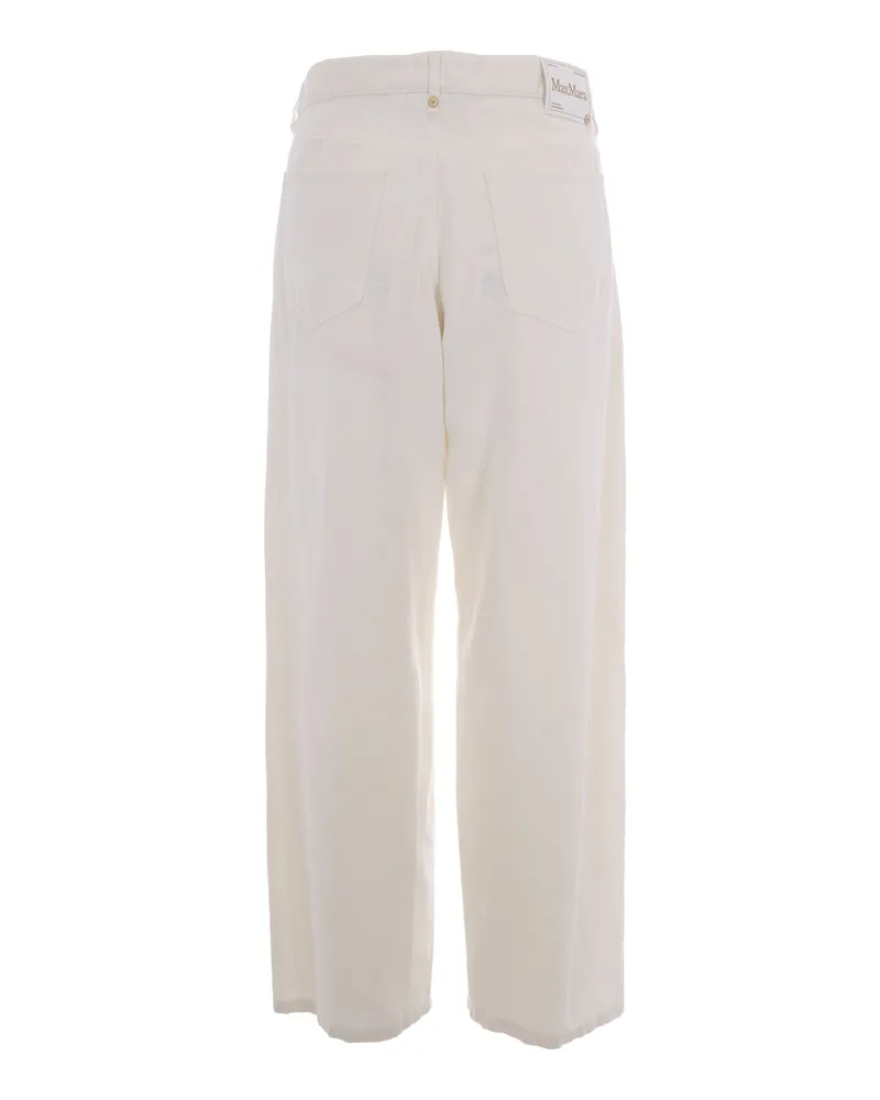 Max Mara Women's Trousers Cotton-Linen White White