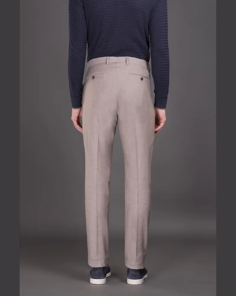 MOORER Mens Light Beige Tailored Trousers Gray Gray
