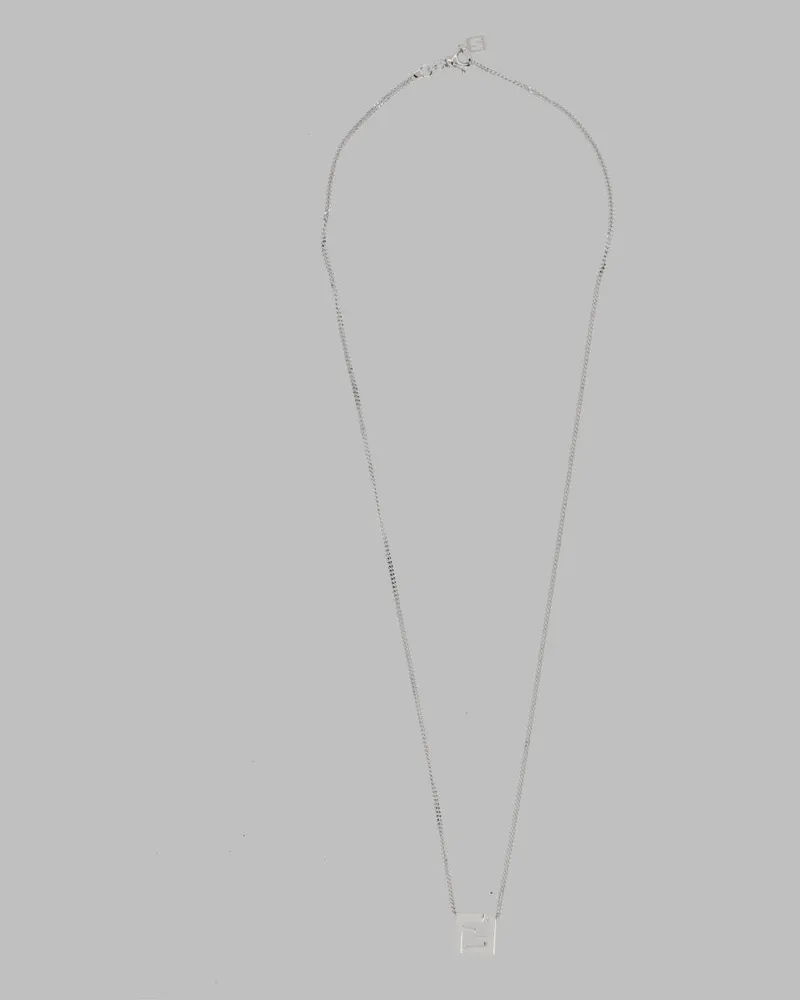 Fendi FF-Logo Silver-Tone Brass Necklace — Silver Silver