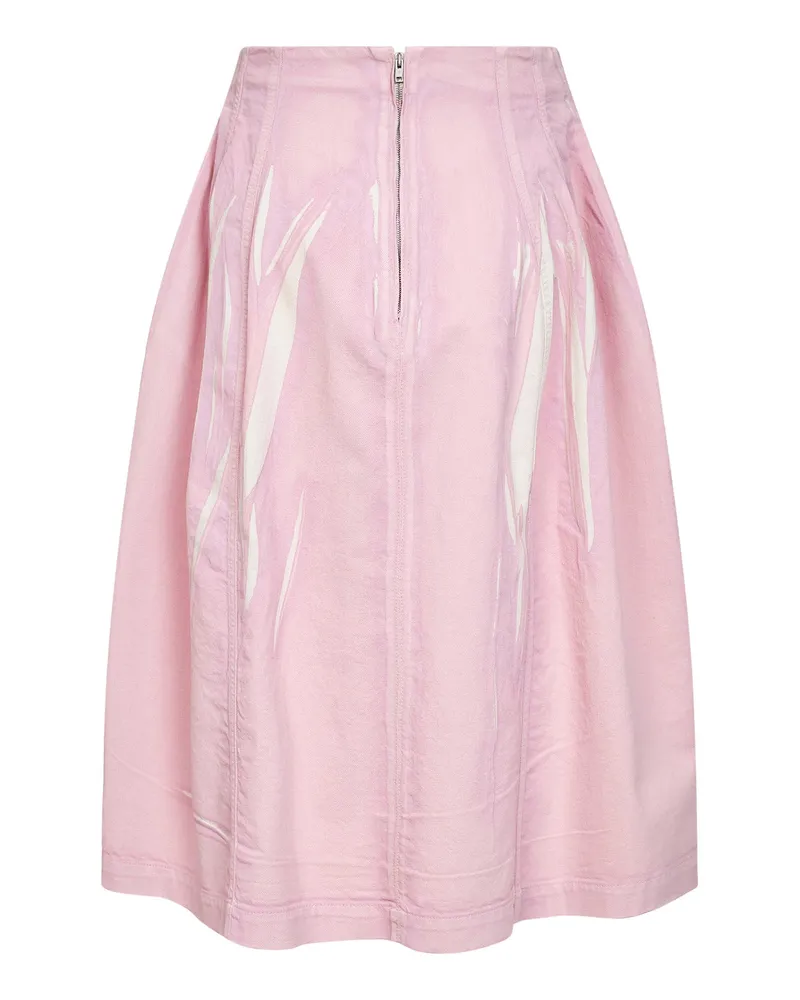 Marni Women's Flared Midi Skirt Pink Cotton Pink
