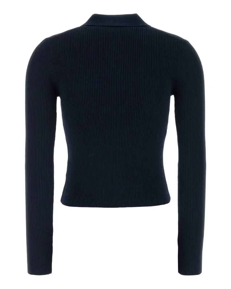 Michael Kors Women Midnight Blue Stretch Viscose Blend Polo Shirt Midnightblue Recycled Nylon Navy