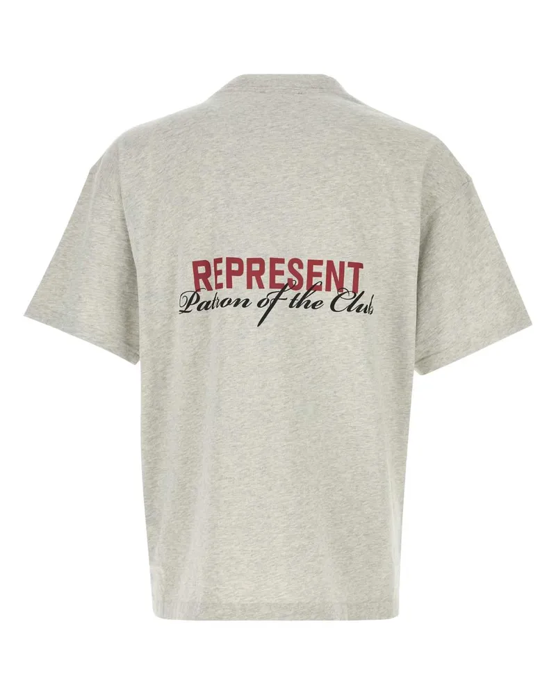 REPRESENT Men Melange Grey Cotton T-Shirt Creammarl Gray