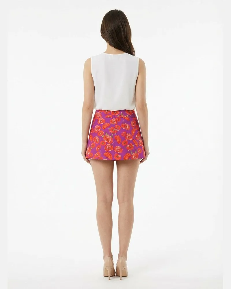Dolce & Gabbana Floral Print Cotton Skirt — Purple Purple