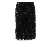 Embroidered Lace Skirt — Black