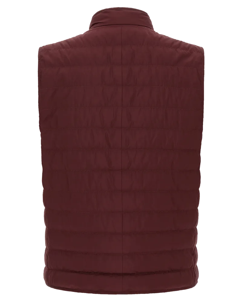 Brunello Cucinelli Feather-Padded Vest Bordeaux