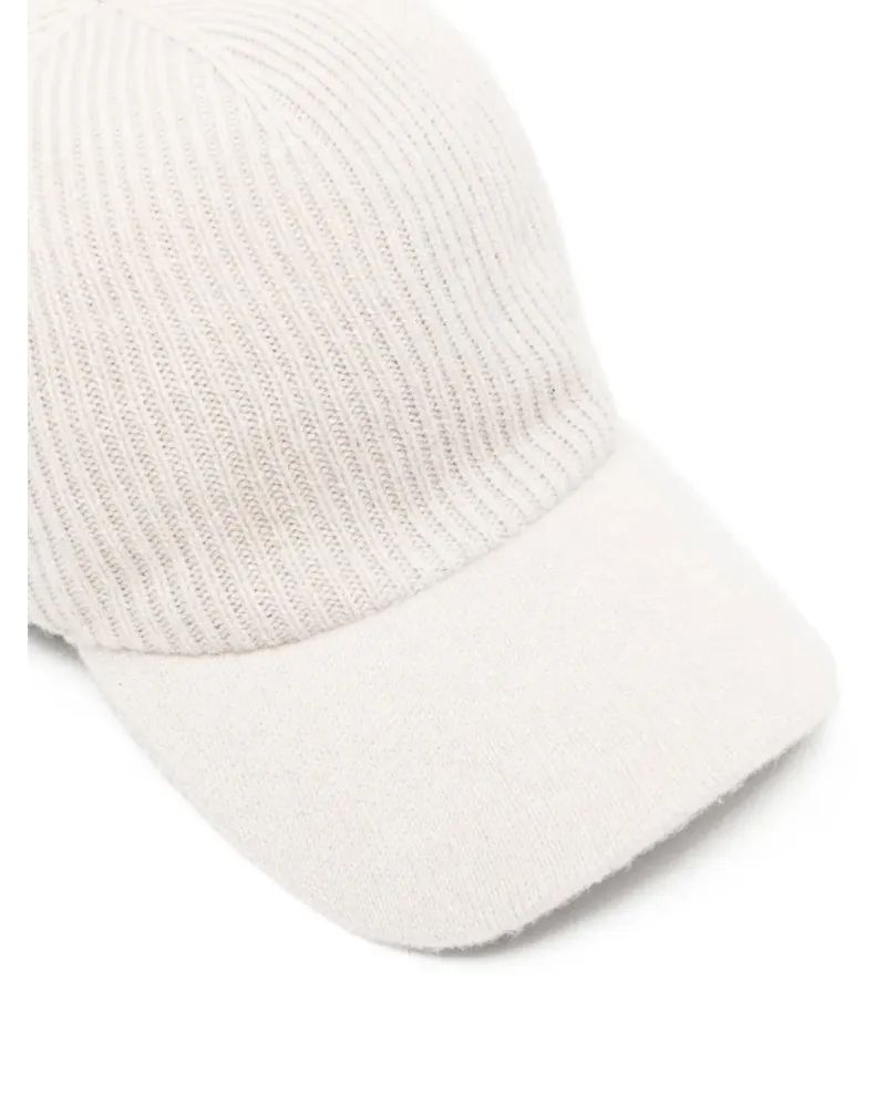 Eleventy Men's Ribbed-Knit Cashmere Baseball Cap Aw26 M White