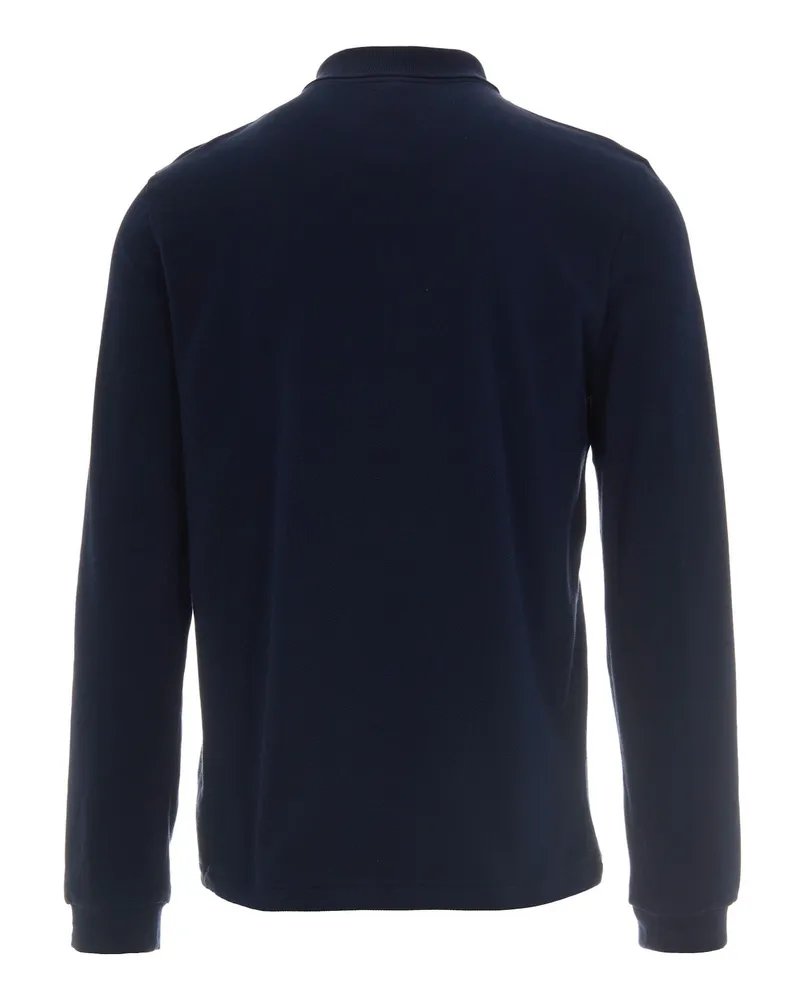 Lacoste Men's Polo Shirt Long-Sleeve Cotton Navy Blue T-shirts And Polos Navy
