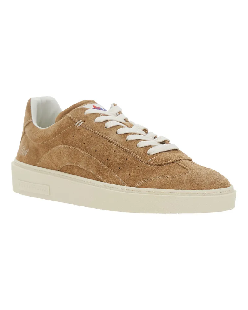 Dsquared2 Suede Low-Top Sneaker — Beige Beige