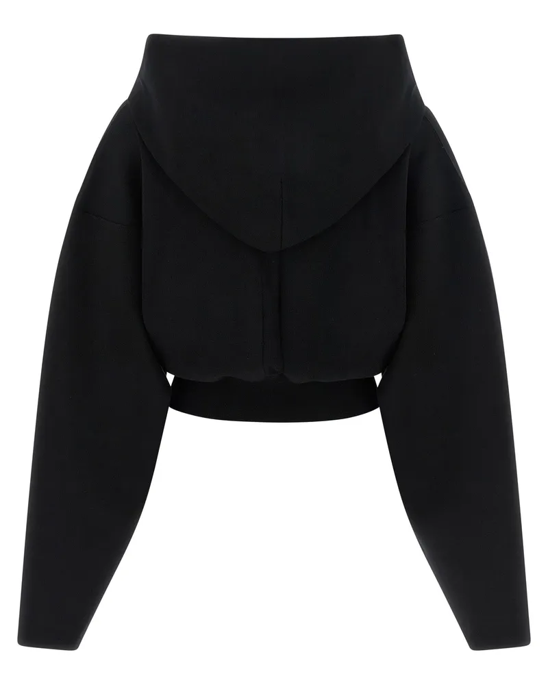 Rick Owens Cropped Viscose Sweatshirt — Black Black