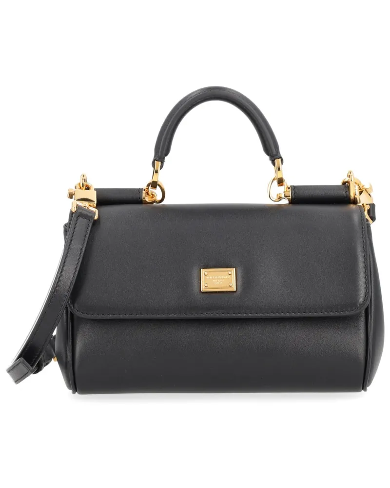 Dolce & Gabbana Women's My Sicily Bag Black Leather Handbags Hand Black