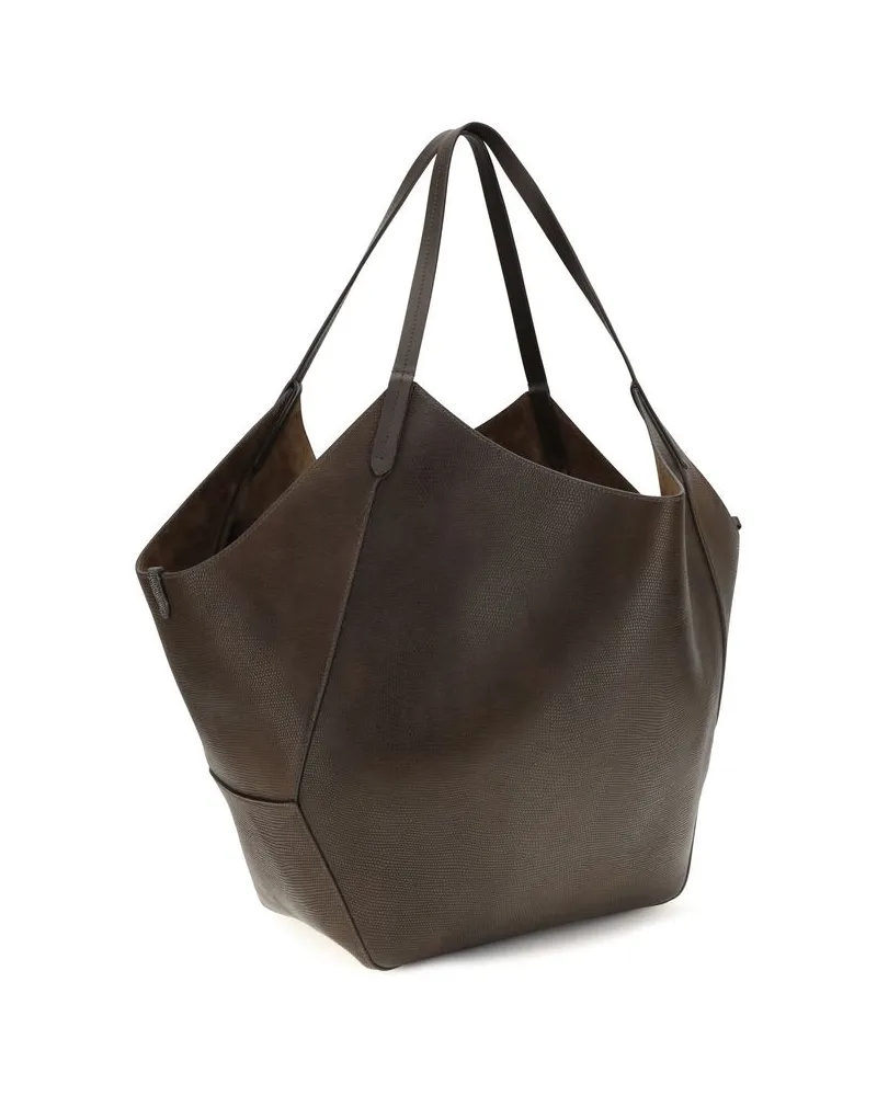 Brunello Cucinelli Calfskin Leather Shoulder Bag — Brown Brown