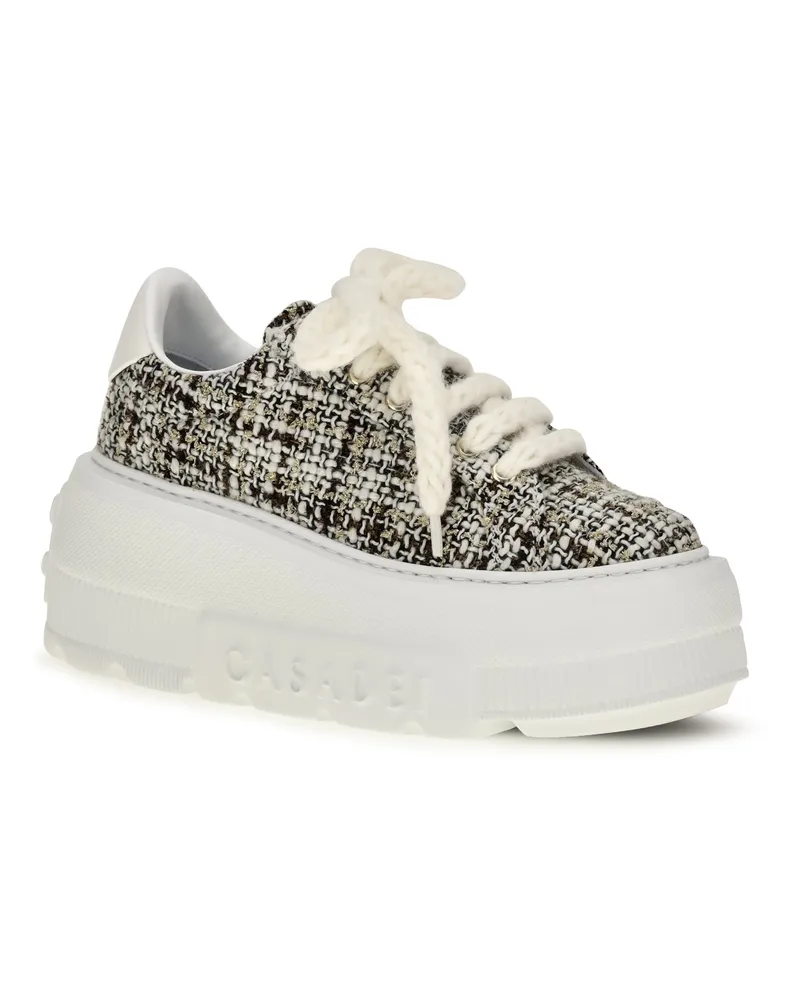 Casadei Women's Nexus Sneakers Bouclé Fabric Panna-Bianco Upper: Fabric; Sole: Rubber Panna/bianco White