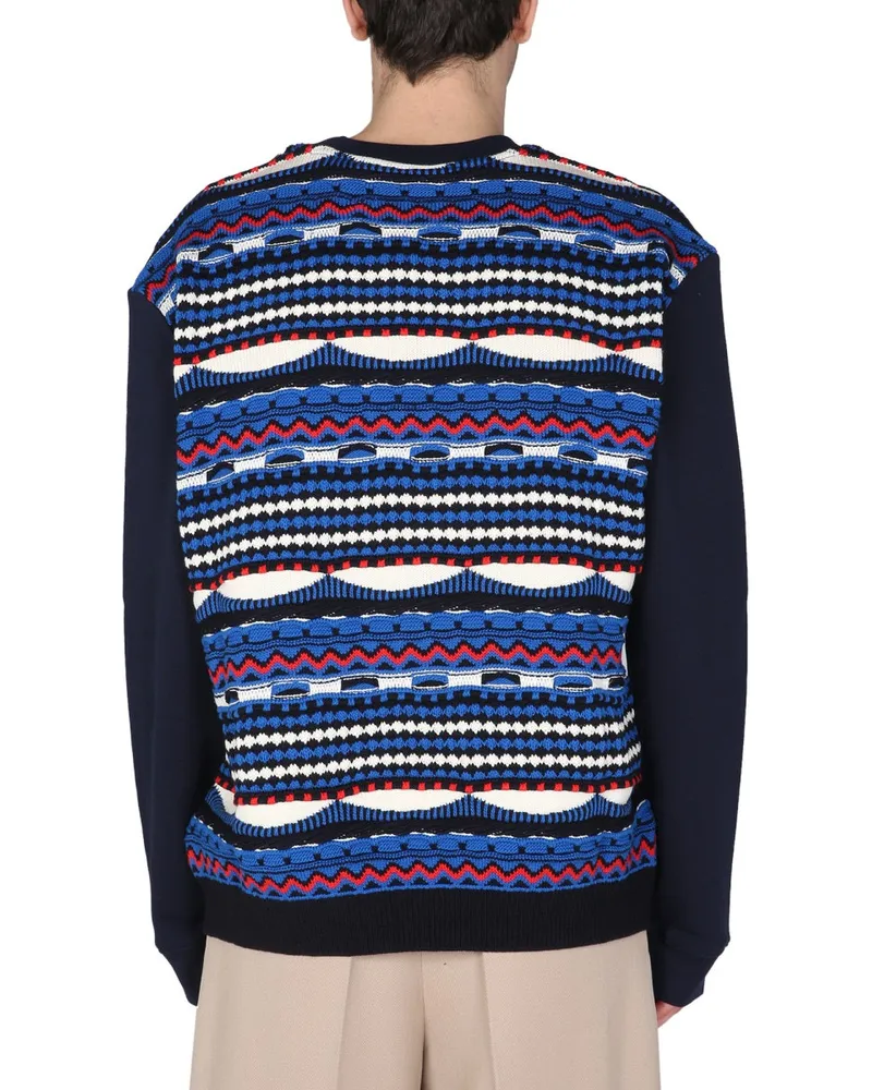 Missoni Chest Embroidery Crew Neck Sweatshirt — Blue Blue