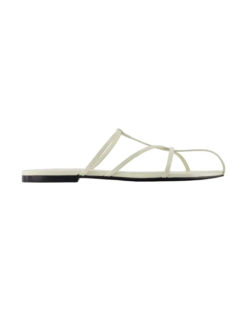 Jil Sander Women's Leather Strappy Sandal White Goatskin White