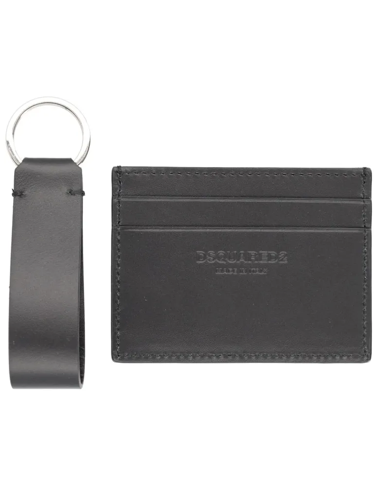 Dsquared2 Leather Card Case — Black Black