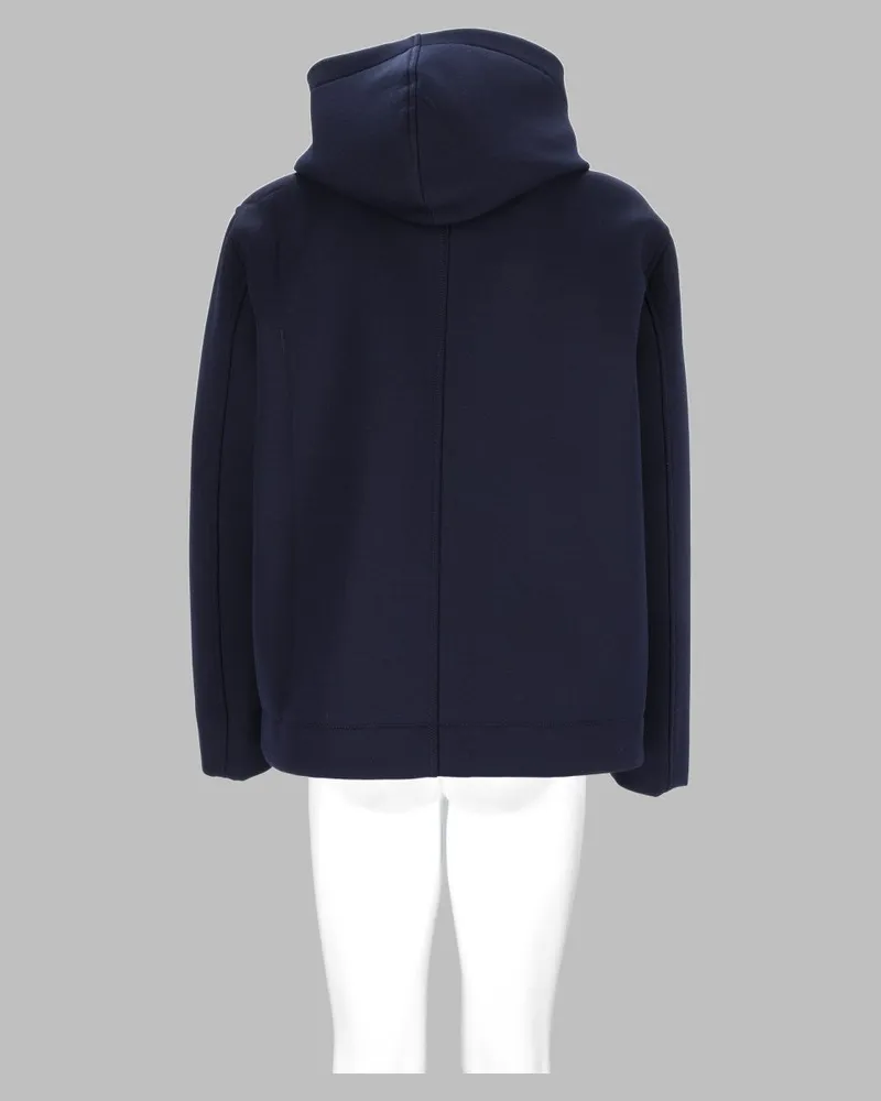 Paolo Pecora Milano Hooded Technical Blend Jacket — Navy Navy