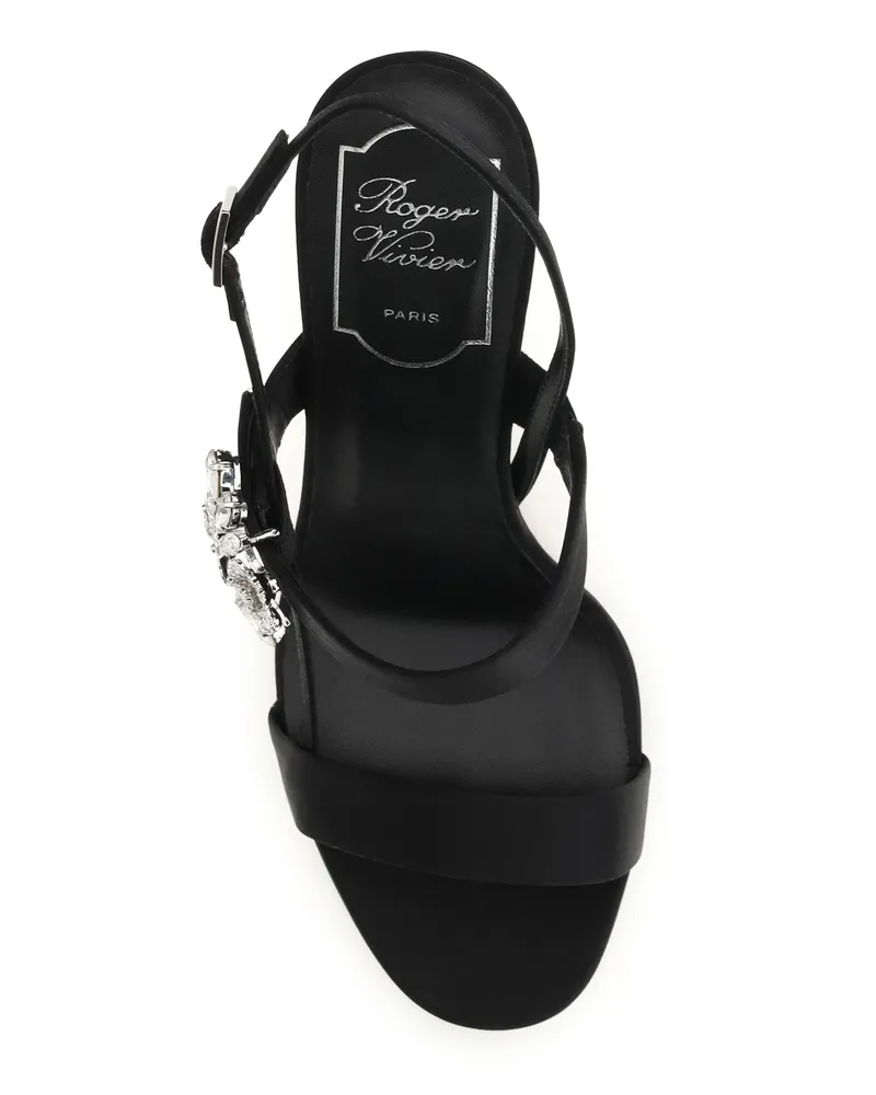 Roger Vivier Women's Sandals Bouquet Black Silk Black