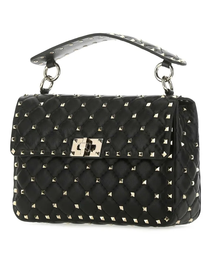 Valentino Garavani Quilted Stud-Embellished Shoulder Bag — Black Black