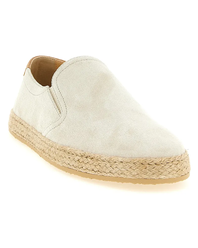 Brunello Cucinelli Men's Gray Calfskin Espadrilles Shoe Gray