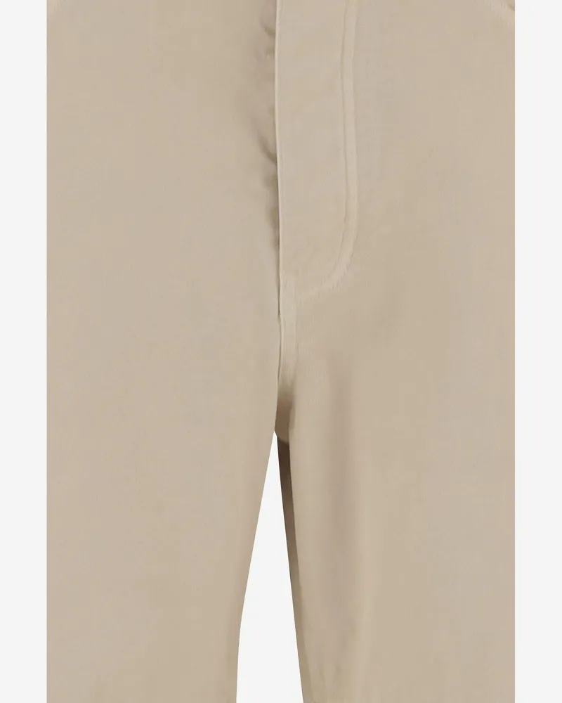 Burberry Men's Cotton Pants With Logo Beige Trousers 