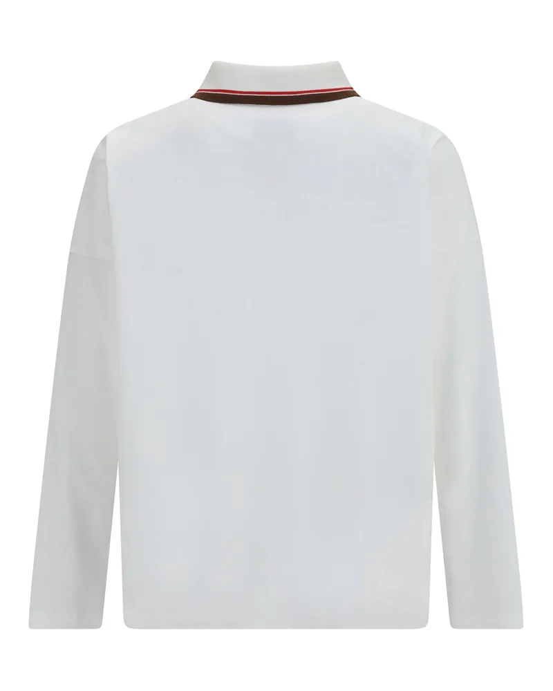 Vivienne Westwood Striped Ribbed Collar Polo — White White