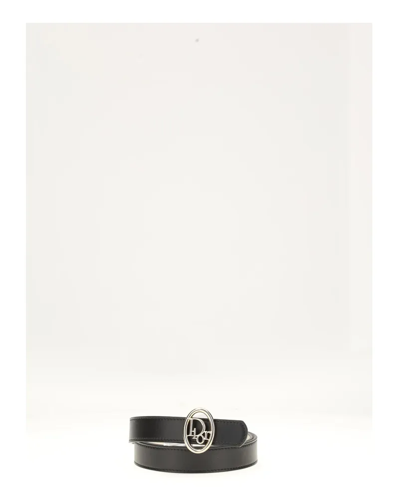 Dior Women's Belt Oblique Black-Multicolour Calf Leather (bos Taurus) Black/multicolour 