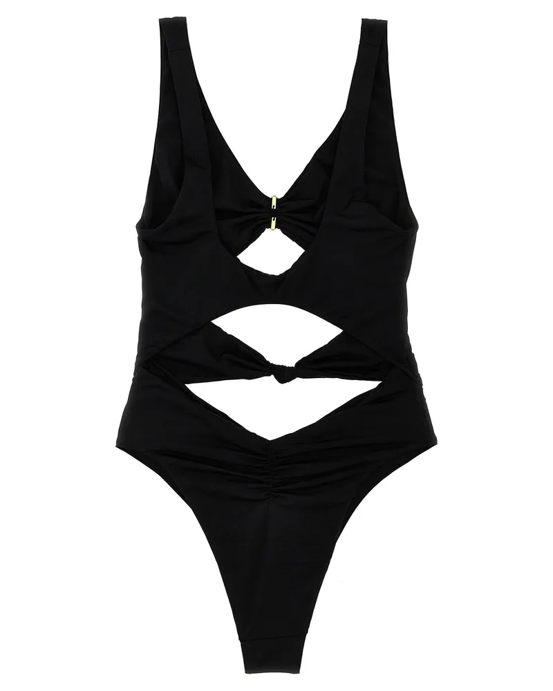Elisabetta Franchi Cutout Lycra Swimsuit — Black Black