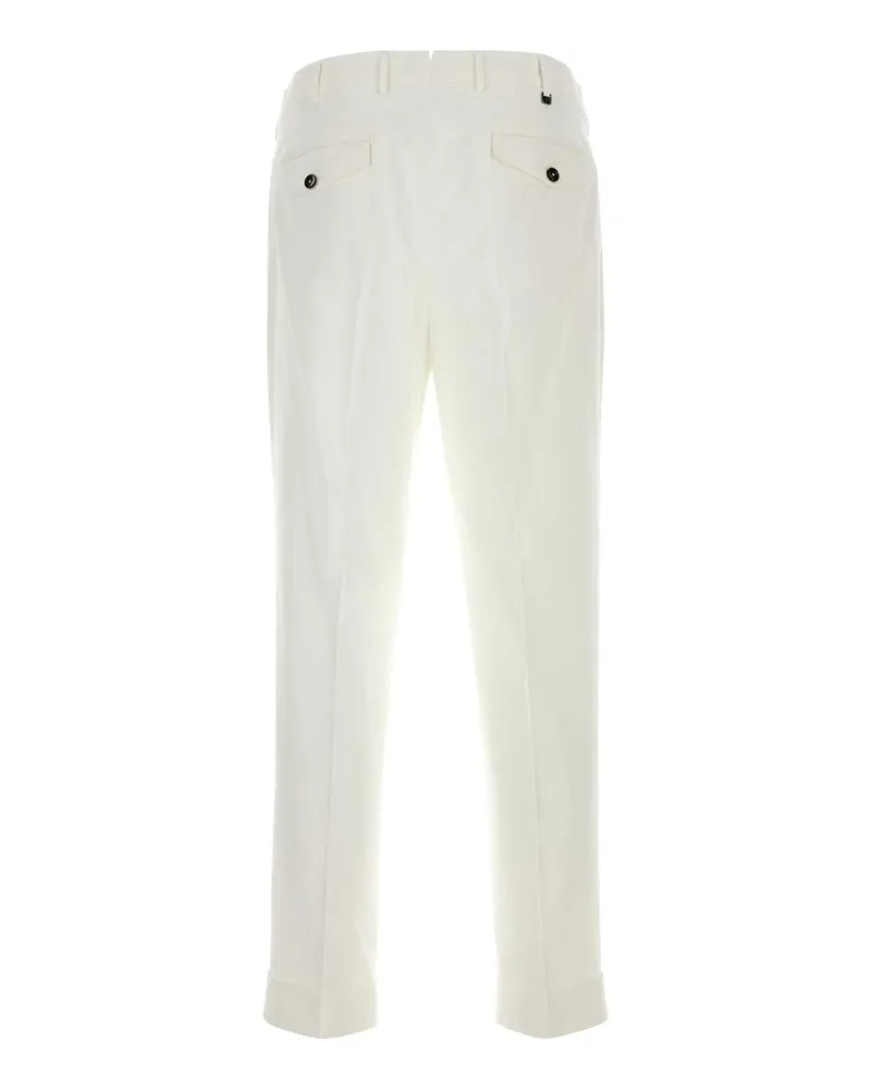 PT TORINO Men's White Stretch Cotton Style Pant Y010 Exterior: Elastane Pantaloni White