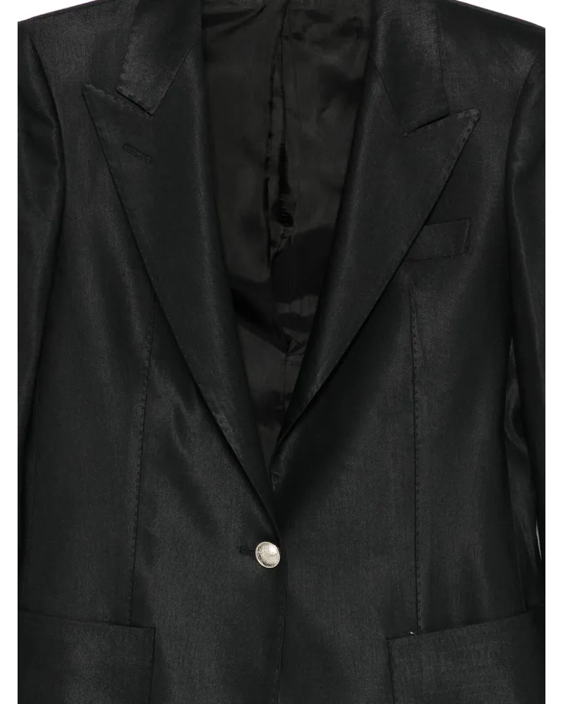 Tagliatore Wool Single-Breasted Blazer — Black Black